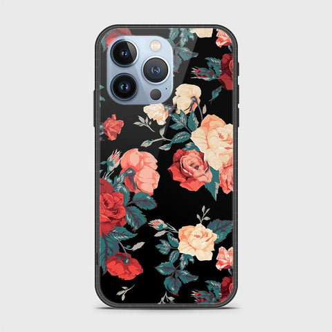 iPhone 13 Pro Max Cover- Floral Series 2 - HQ Ultra Shine Premium Infinity Glass Soft Silicon Borders Case