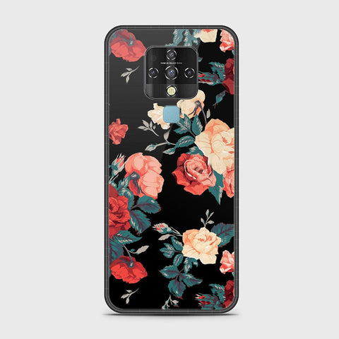 Tecno Camon 16 Cover - Floral Series 2 - HQ Ultra Shine Premium Infinity Glass Soft Silicon Borders Case