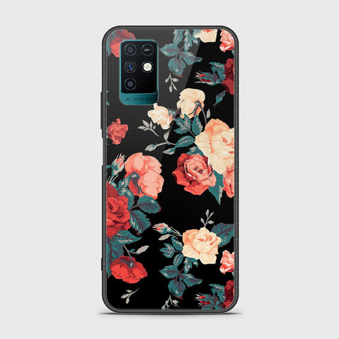 Infinix Note 10 Cover- Floral Series 2 - HQ Ultra Shine Premium Infinity Glass Soft Silicon Borders Case