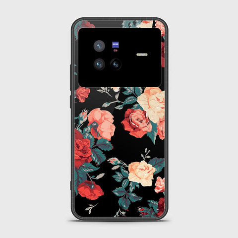 Vivo X80 Cover- Floral Series 2 - HQ Ultra Shine Premium Infinity Glass Soft Silicon Borders Case