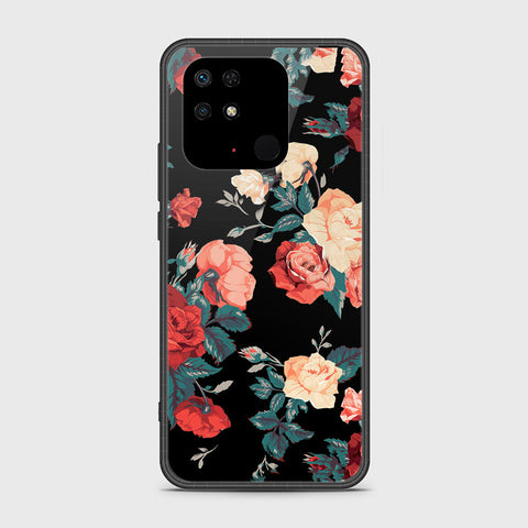 Xiaomi Redmi 10C Cover- Floral Series 2 - HQ Ultra Shine Premium Infinity Glass Soft Silicon Borders Case