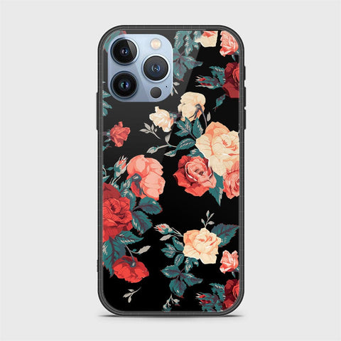 iPhone 14 Pro Cover- Floral Series 2 - HQ Ultra Shine Premium Infinity Glass Soft Silicon Borders Case