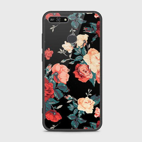 Huawei Y6 Prime 2018 Cover - Floral Series 2 - HQ Ultra Shine Premium Infinity Glass Soft Silicon Borders Case