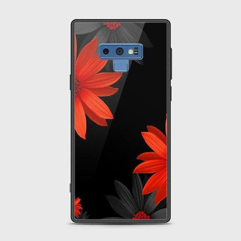 Samsung Galaxy Note 9 Cover - Floral Series 2 - HQ Ultra Shine Premium Infinity Glass Soft Silicon Borders Case