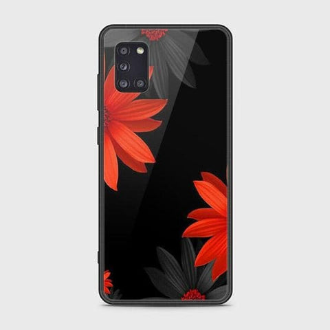 Samsung Galaxy A31 Cover - Floral Series 2 - HQ Ultra Shine Premium Infinity Glass Soft Silicon Borders Case