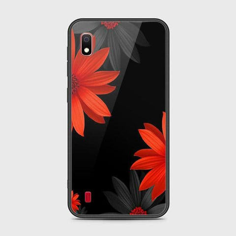 Samsung Galaxy A10 Cover - Floral Series 2 - HQ Ultra Shine Premium Infinity Glass Soft Silicon Borders Case