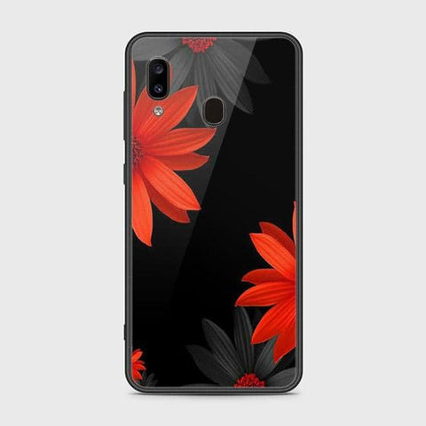 Samsung Galaxy A30 Cover - Floral Series 2 - HQ Ultra Shine Premium Infinity Glass Soft Silicon Borders Case