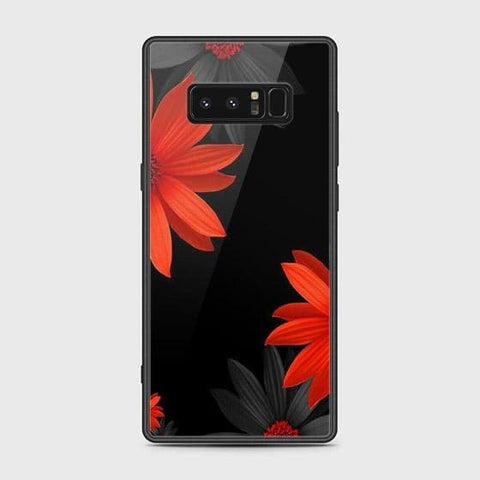 Samsung Galaxy Note 8 Cover - Floral Series 2 - HQ Ultra Shine Premium Infinity Glass Soft Silicon Borders Case