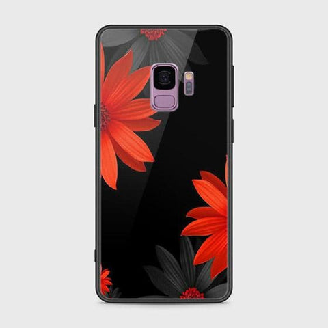 Samsung Galaxy S9 Cover - Floral Series 2 - HQ Ultra Shine Premium Infinity Glass Soft Silicon Borders Case