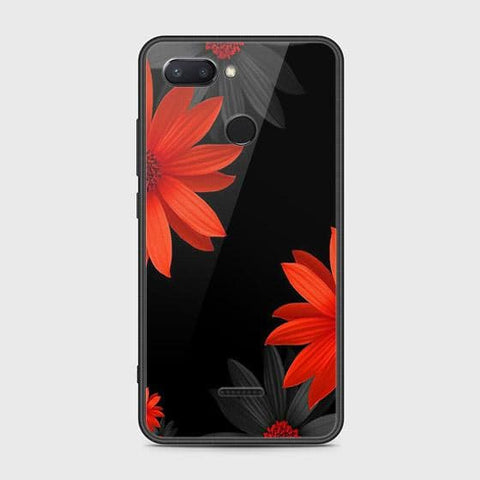 Xiaomi Redmi 6 Cover - Floral Series 2 - HQ Ultra Shine Premium Infinity Glass Soft Silicon Borders Case