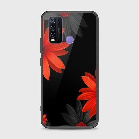 Vivo Y30 Cover - Floral Series 2 - HQ Ultra Shine Premium Infinity Glass Soft Silicon Borders Case