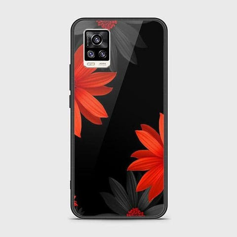 Vivo V20 Cover - Floral Series 2 - HQ Ultra Shine Premium Infinity Glass Soft Silicon Borders Case