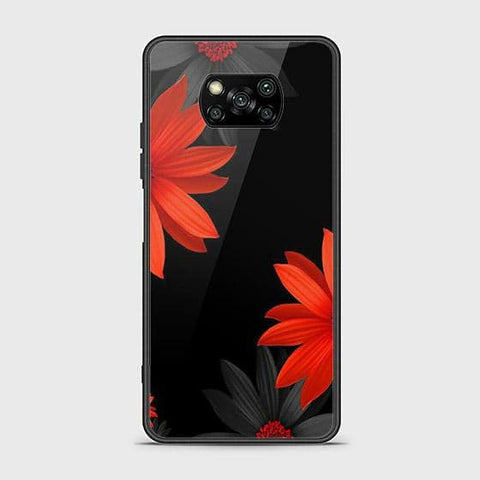 Xiaomi Poco X3 Cover - Floral Series 2 - HQ Ultra Shine Premium Infinity Glass Soft Silicon Borders Case