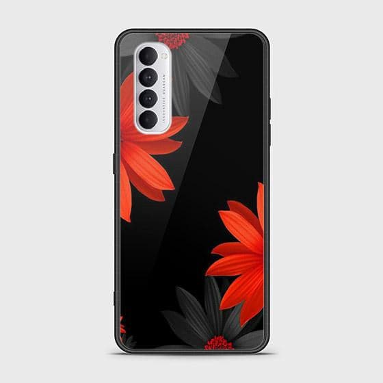 Oppo Reno 4 Pro Cover - Floral Series 2 - HQ Ultra Shine Premium Infinity Glass Soft Silicon Borders Case (Fast Delivery) (A)