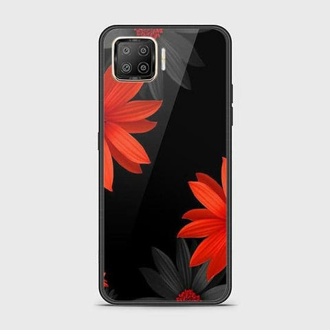 Oppo F17 Cover - Floral Series 2 - HQ Ultra Shine Premium Infinity Glass Soft Silicon Borders Case