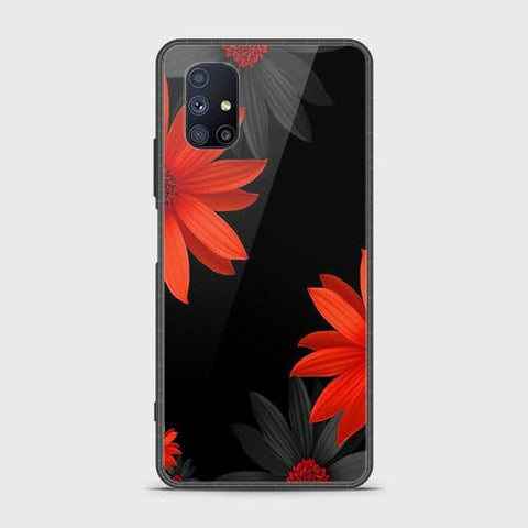 Samsung Galaxy M51 Cover - Floral Series 2 - HQ Ultra Shine Premium Infinity Glass Soft Silicon Borders Case