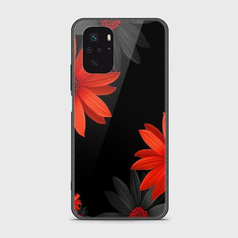 Xiaomi Redmi Note 10S Cover - Floral Series 2 - HQ Ultra Shine Premium Infinity Glass Soft Silicon Borders Case