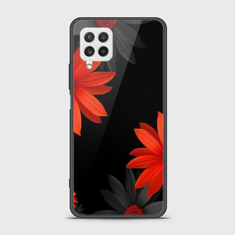 Samsung Galaxy M22 Cover- Floral Series 2 - HQ Ultra Shine Premium Infinity Glass Soft Silicon Borders Case