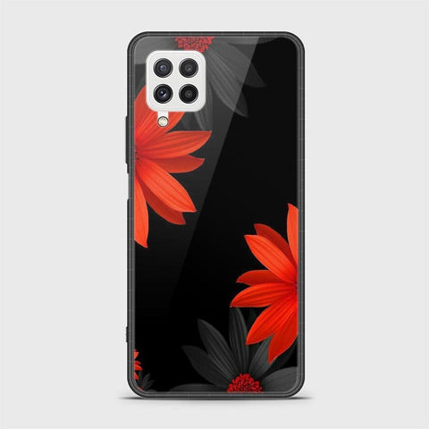 Samsung Galaxy A22 Cover- Floral Series 2 - HQ Ultra Shine Premium Infinity Glass Soft Silicon Borders Case