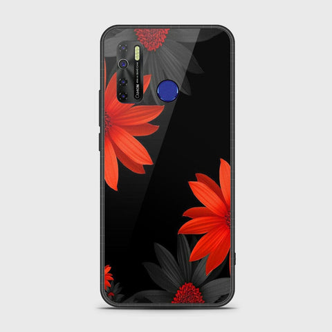 Infinix Hot 9 Cover- Floral Series 2 - HQ Ultra Shine Premium Infinity Glass Soft Silicon Borders Case