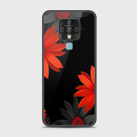 Tecno Camon 16 Cover - Floral Series 2 - HQ Ultra Shine Premium Infinity Glass Soft Silicon Borders Case