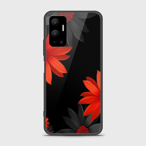 Infinix Hot 12 Cover- Floral Series 2 - HQ Ultra Shine Premium Infinity Glass Soft Silicon Borders Case