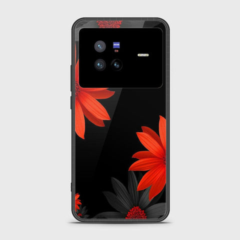 Vivo X80 Cover- Floral Series 2 - HQ Ultra Shine Premium Infinity Glass Soft Silicon Borders Case