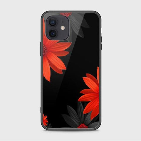 iPhone 12 Cover - Floral Series 2 - HQ Ultra Shine Premium Infinity Glass Soft Silicon Borders Case