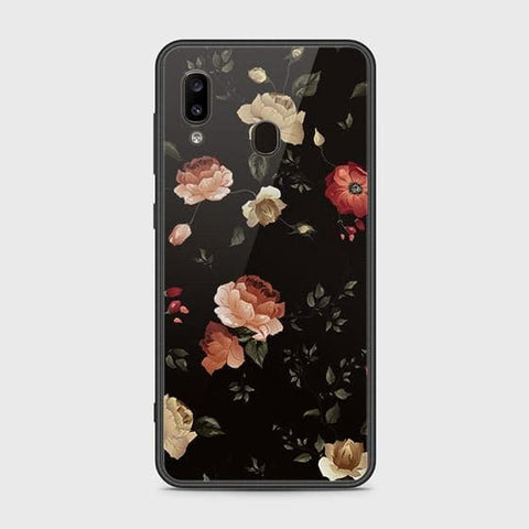 Samsung Galaxy A20 Cover - Floral Series 2 - HQ Ultra Shine Premium Infinity Glass Soft Silicon Borders Case