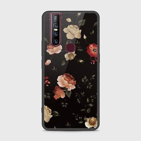 Vivo V15 Cover - Floral Series 2 - HQ Ultra Shine Premium Infinity Glass Soft Silicon Borders Case