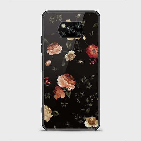 Xiaomi Poco X3 Cover - Floral Series 2 - HQ Ultra Shine Premium Infinity Glass Soft Silicon Borders Case