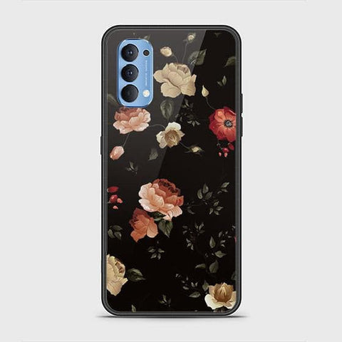 Oppo Reno 4 Cover - Floral Series 2 - HQ Ultra Shine Premium Infinity Glass Soft Silicon Borders Case