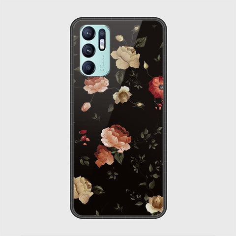 Oppo Reno 6 Cover - Floral Series 2 - HQ Ultra Shine Premium Infinity Glass Soft Silicon Borders Case