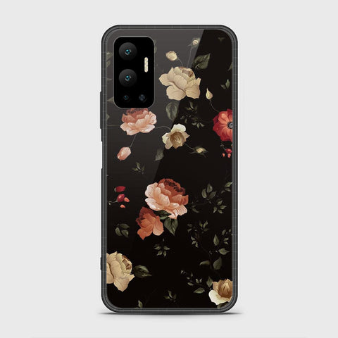 Infinix Hot 12 Cover- Floral Series 2 - HQ Ultra Shine Premium Infinity Glass Soft Silicon Borders Case