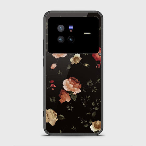 Vivo X80 Cover- Floral Series 2 - HQ Ultra Shine Premium Infinity Glass Soft Silicon Borders Case