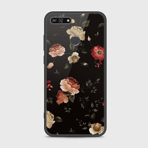 Honor 7A Cover - Floral Series 2 - HQ Ultra Shine Premium Infinity Glass Soft Silicon Borders Case