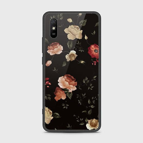 Xiaomi Redmi 9A Cover - Floral Series 2 - HQ Ultra Shine Premium Infinity Glass Soft Silicon Borders Case