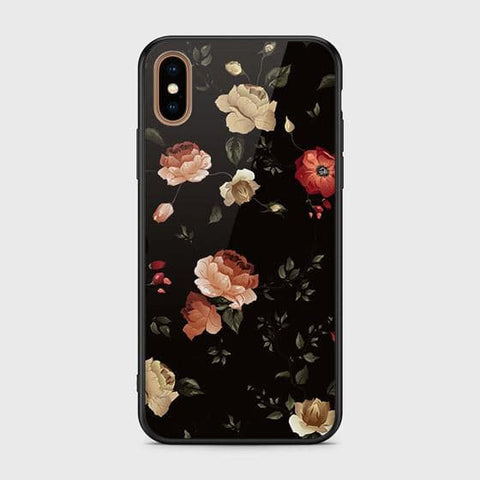 iPhone X Cover - Floral Series 2 - HQ Ultra Shine Premium Infinity Glass Soft Silicon Borders Case