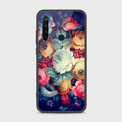 Xiaomi Redmi Note 8 Cover - Floral Series 2 - HQ Ultra Shine Premium Infinity Glass Soft Silicon Borders Case