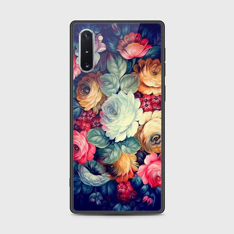 Samsung Galaxy Note 10 Cover - Floral Series 2 - HQ Ultra Shine Premium Infinity Glass Soft Silicon Borders Case