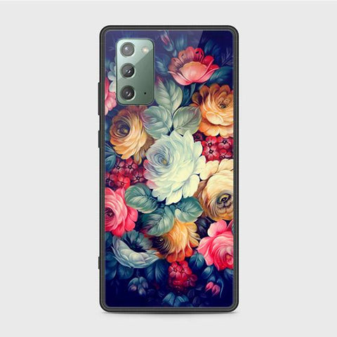 Samsung Galaxy Note 20 Cover - Floral Series 2 - HQ Ultra Shine Premium Infinity Glass Soft Silicon Borders Case