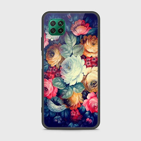 Huawei Nova 7i Cover - Floral Series 2 - HQ Ultra Shine Premium Infinity Glass Soft Silicon Borders Case