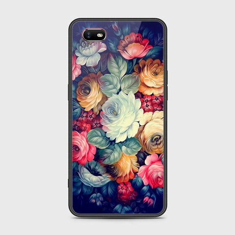 Oppo A1k Cover - Floral Series 2 - HQ Ultra Shine Premium Infinity Glass Soft Silicon Borders Case