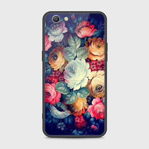 Oppo A59 Cover - Floral Series 2 - HQ Ultra Shine Premium Infinity Glass Soft Silicon Borders Case