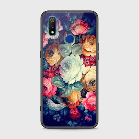 Realme 3i Cover - Floral Series 2 - HQ Ultra Shine Premium Infinity Glass Soft Silicon Borders Case