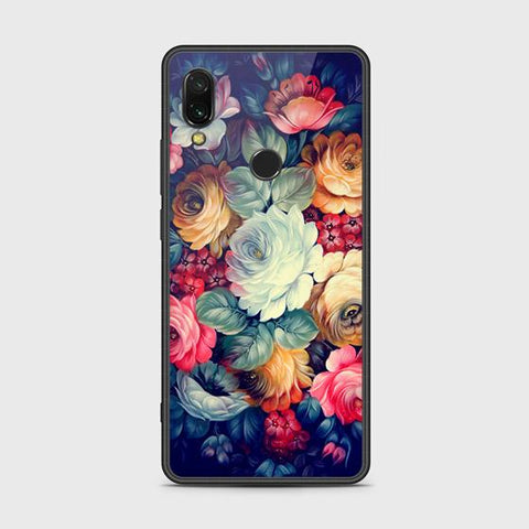 Xiaomi Redmi 7 Cover - Floral Series 2 - HQ Ultra Shine Premium Infinity Glass Soft Silicon Borders Case