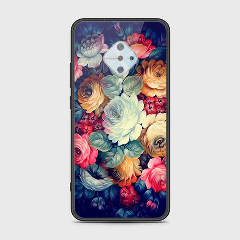 Vivo Y51 Cover - Floral Series 2 - HQ Ultra Shine Premium Infinity Glass Soft Silicon Borders Case