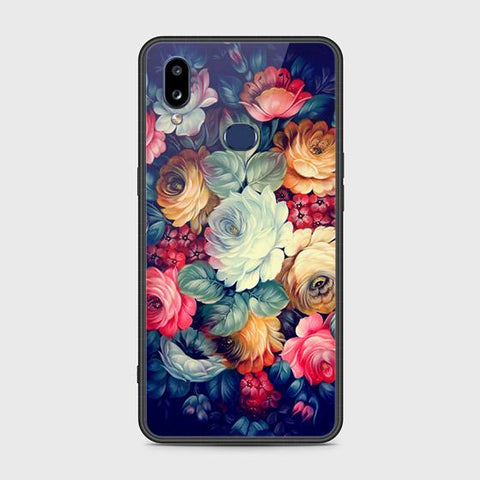 Samsung Galaxy A10s Cover - Floral Series 2 - HQ Ultra Shine Premium Infinity Glass Soft Silicon Borders Case