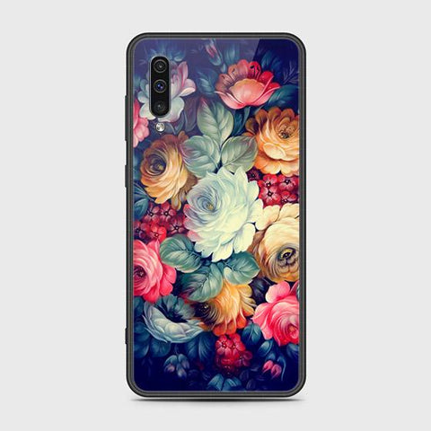 Samsung Galaxy A30s Cover - Floral Series 2 - HQ Ultra Shine Premium Infinity Glass Soft Silicon Borders Case