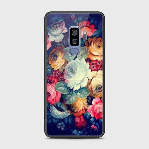 Samsung Galaxy S9 Plus Cover - Floral Series 2 - HQ Ultra Shine Premium Infinity Glass Soft Silicon Borders Case